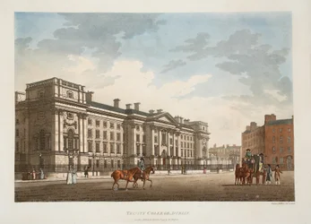 Trinity College, Dublin, 1793 (handkolorierter Stich)